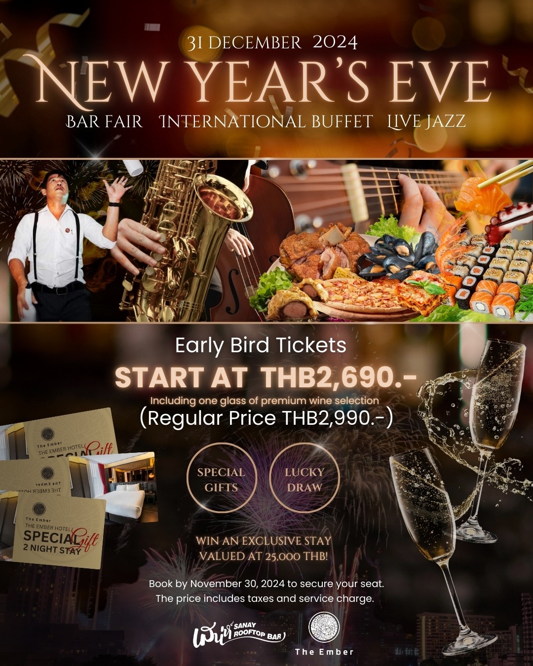 Delicious food in New Year Eve At the ember hotel